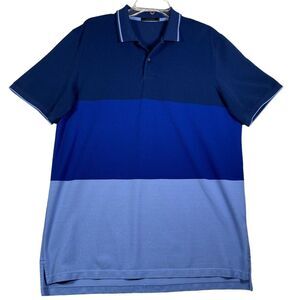 Greyson Golf Polo Shirt Mens L Short Sleeve Blue Colorblock Performance Casual